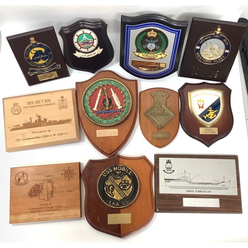 440 - Eight various commemorative ship’s crests / badges including Western Fleet Indian Army x 3, ceramic ... 