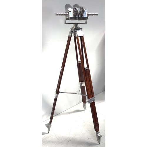 449 - A pair of large WWII German Naval / Marine Flak Observation Binoculars, polished chrome casing marke... 
