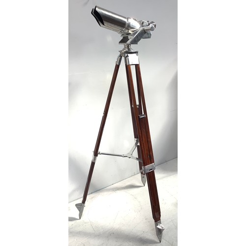 449 - A pair of large WWII German Naval / Marine Flak Observation Binoculars, polished chrome casing marke... 