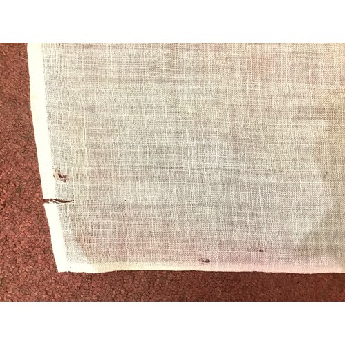 460 - A Royal Navy Ensign flag 130cm x 89cm together with a Union Jack stamped with broad arrow and handwr... 