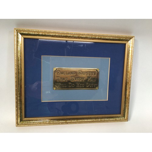 453 - A mounted, glazed and framed fragment of oak from HMS Victory with certificate of provenance signed ... 