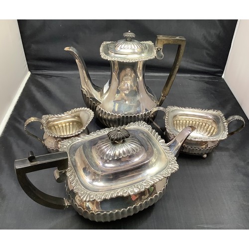 84 - A four-piece silver tea and coffee service by William Hutton and Sons Ltd, comprising coffee pot, te... 