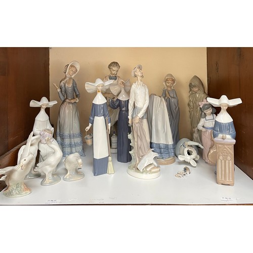 50 - A collection of eleven assorted Lladro porcelain figures including ‘The Pharmacist’, six with origin... 