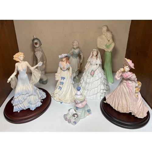 16 - Various porcelain figures including a Coalport ‘Princess Alexandra’, limited edition no. 1615/7500, ... 