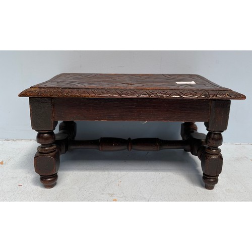 611 - A metamorphic child’s high / low chair with brown leather back and sides with studded detail, togeth... 