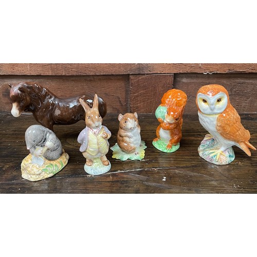 9 - Four Beswick Pottery Beatrix Potter figures including ‘Diggory Diggory Delvet’ and ‘Mr Benjamin Bunn... 