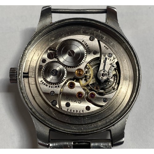 107 - A stainless steel British WWII Military Cyma W.W.W. Wristwatch, C.1945, part of the ‘Dirty Dozen’, t... 