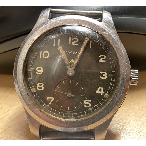 107 - A stainless steel British WWII Military Cyma W.W.W. Wristwatch, C.1945, part of the ‘Dirty Dozen’, t... 