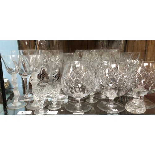 67 - A good collection of assorted cut glass including some Royal Doulton and Thomas Webb crystal pieces,... 