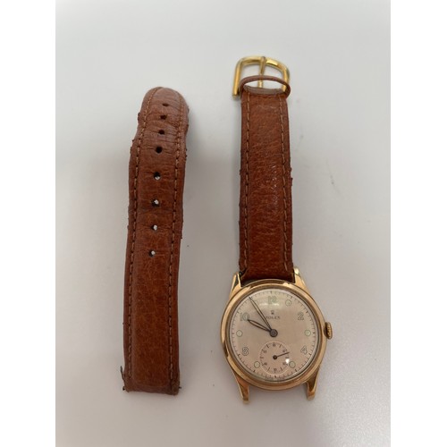 168 - A mid-20th century 9ct gold Dennison cased Rolex wristwatch, C.1950’s, the silvered dial with altern... 