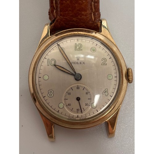 168 - A mid-20th century 9ct gold Dennison cased Rolex wristwatch, C.1950’s, the silvered dial with altern... 