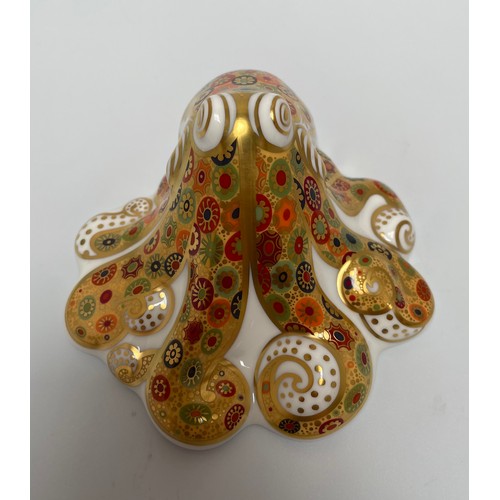 25 - A Royal Crown Derby paperweight, ‘Octopus’, limited edition 114/2500, with factory marks to base and... 