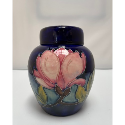 28 - A Moorcroft Pottery ginger jar and cover, in the Magnolia pattern, with impressed and painted factor... 