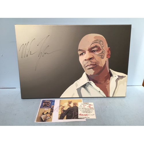 360 - A limited edition 1/1 canvas print of Mike Tyson, signed, COA from Tamify, 50 x 76cm