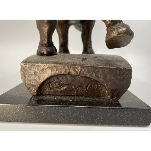 532 - Gary Hodges (b.1954) ‘Wobbly’ (Rhino) bronze sculpture of a standing rhino, limited edition 47/150, ... 