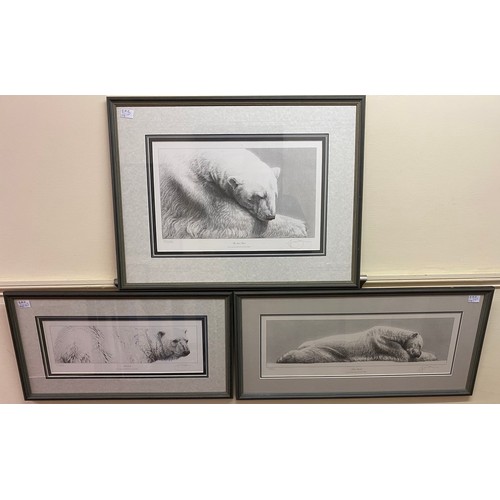 508 - Gary Hodges (b.1954) ‘Bearback’, ‘Arctic Slumber’ and ‘The Snow Bear’ pencil signed, limited edition... 