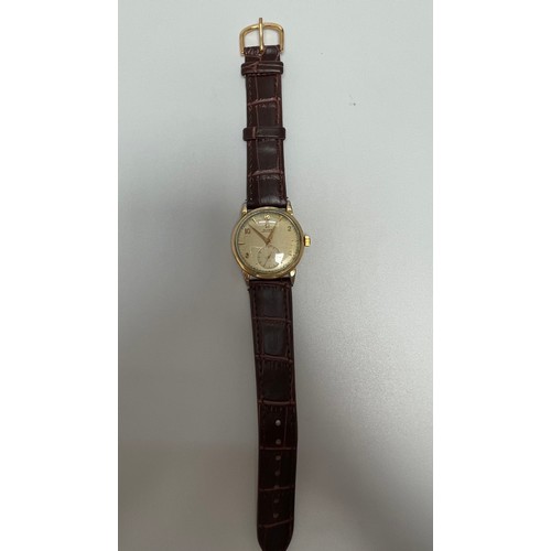 158 - A gents gold-plated Omega Automatic wristwatch c.1940’s, the silvered dial with alternating batons a... 