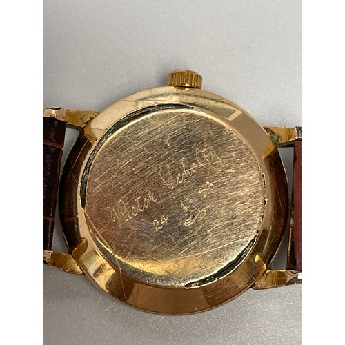 158 - A gents gold-plated Omega Automatic wristwatch c.1940’s, the silvered dial with alternating batons a... 