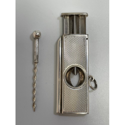 88 - A silver cigar cutter by S J Rose & Son, hallmarked Birmingham, 1968, 5.3cm long