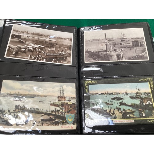 310 - Two albums of old postcards of Portsmouth and Gosport, with a lot of emphasis around the landing sta... 