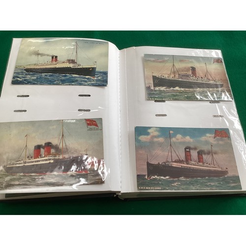 307 - A modern album containing more than 150 shipping postcards – of which approximately 37 are standard-... 