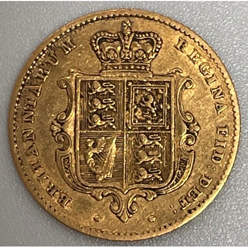 282 - A Victorian Young Head, 1838 22ct gold half-Sovereign, gross weight approximately 4.0g, F