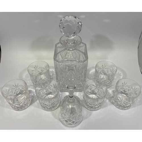 17 - A set of 6 Webb Continental hand-cut lead crystal whisky tumblers, together with a Webb crystal spir... 