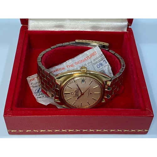 124 - A gents gold-plated Omega Automatic Constellation wristwatch, C.1970’s, the silvered dial with baton... 