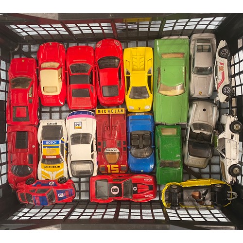 425 - Approximately 55 loose play worn die-cast model vehicles, examples including Corgi Ecurie Ecosse Rac... 