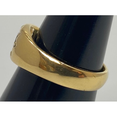 225 - A 18ct gold tapering band ring 'gypsy set' with a round brilliant cut diamond, 1/2 carat, with E.G.L... 