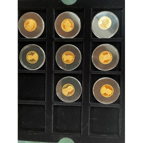 294 - Our Royal Sovereigns 14 coins from a series of 70, each coin 22ct gold-plated on Sterling silver, 2.... 