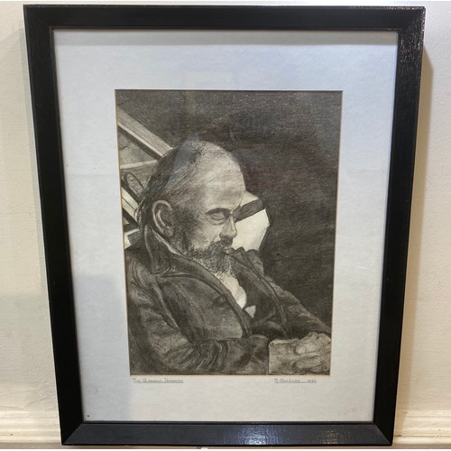 496 - Mollie Gardner (20th century) ‘The Unknown Dreamer’, signed and dated 1990, monochrome watercolour, ... 