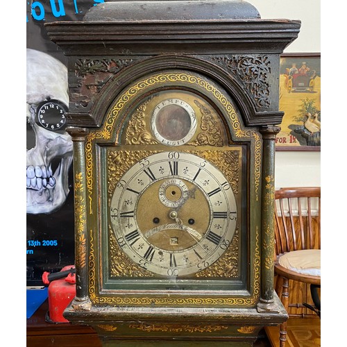 457 - An early 18th century eight-day long-case clock by Nathan Weeden of Watford, the arched square dial ... 