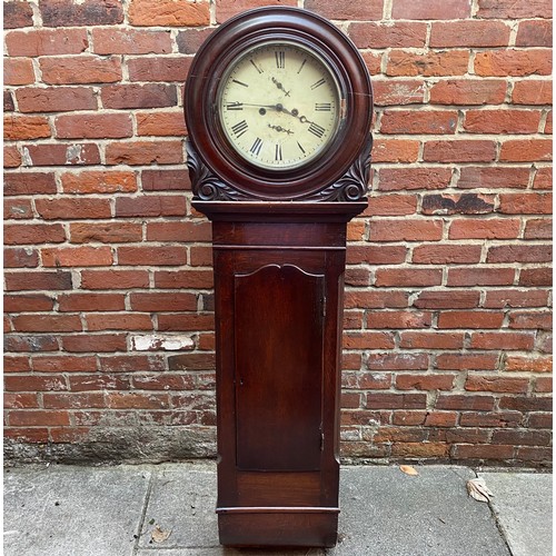 458 - Addendum: A 19th century tavern wall clock with eight-day movement, circular cream painted dial with... 