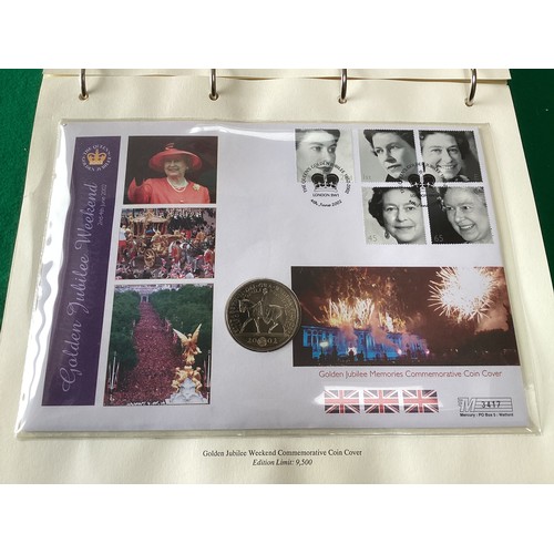 290 - Seven albums from the Westminster Queen’s Golden Jubilee 2002 Coin Cover Collection, comprising arou... 