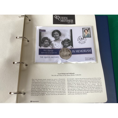 289 - Life and Times of the Queen Mother – Westminster Collection, an album containing 19 memorial covers ... 