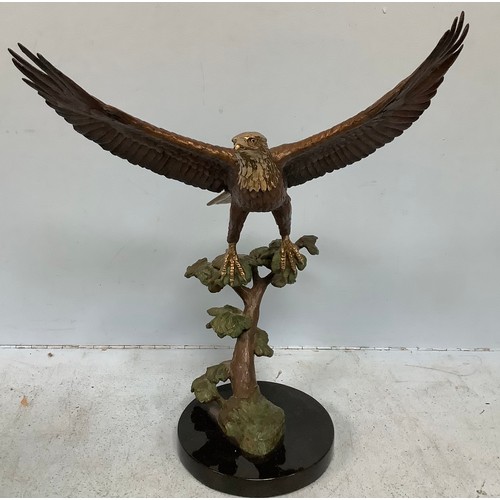 541 - Michael Maiden.  Bronze figure of an eagle, titled ‘Soaring Vision’, with wings outstretched perched... 