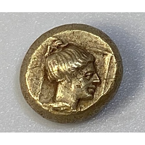 285 - An Ancient Greek, Lesbos, Mytilene, Electrum Hekte, 375 - 326BC, with Laureate head of Apollo to the... 