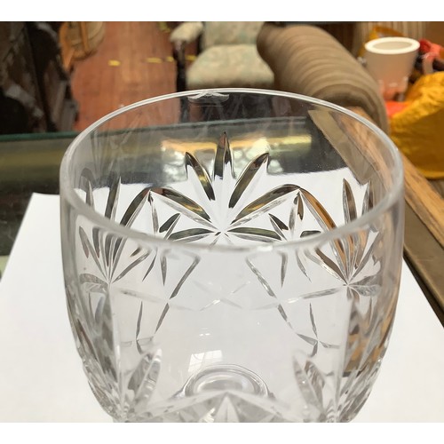 18 - A set of 6 Webb Continental hand-cut lead crystal wine glasses, with a smaller set of similar design... 