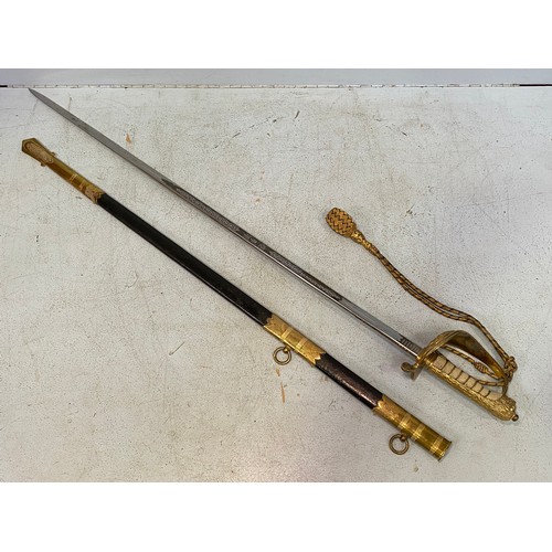 454 - A George VI naval officer's dress sword, 32