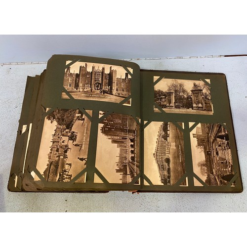 172 - An Edwardian postcard album, containing approximately 130 postcards, mostly topographical, monochrom... 