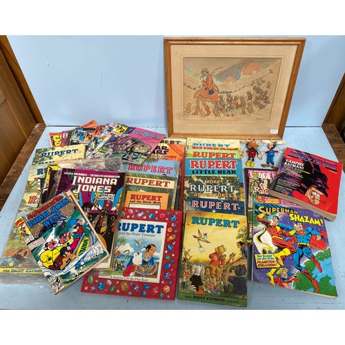 176 - Various Rupert annuals including 60s & 70s editions, Magic Beano Book, Star Wars pop-up book, sealed... 