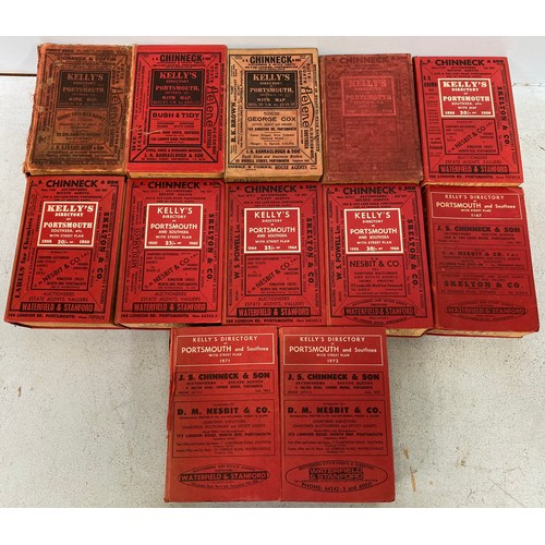 203 - Twelve annual volumes of Kelly's Directories for Portsmouth & Southsea, 1930-31, 1932-33, 1935-36, 1... 