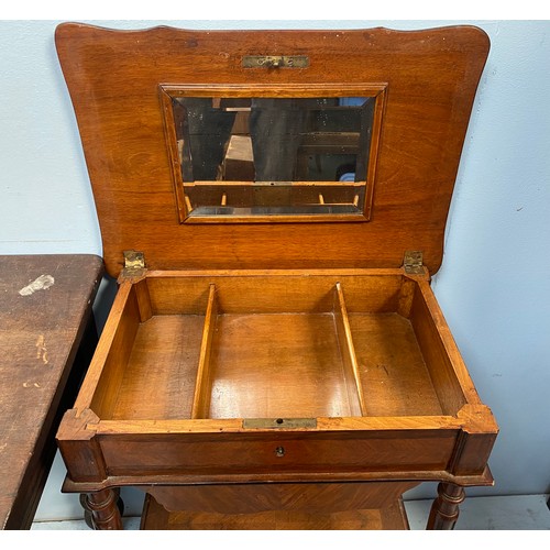 266 - A late 19th century French walnut parquetry occasional table of rectangular form with serpentine top... 