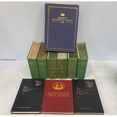 400 - Six volumes of Lloyds Register of Yachts from the 1970s, together with Debrett’s Register of Yachts,... 