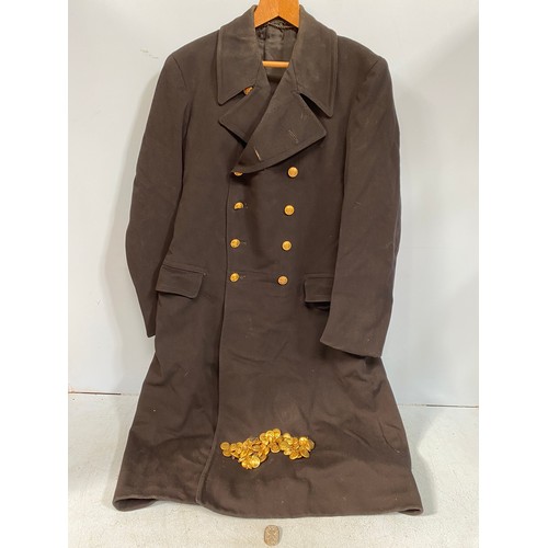 439 - A Royal Navy Greatcoat with brass Naval buttons, together with approx. 55 loose Naval buttons