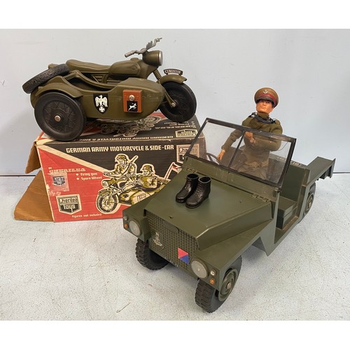 564 - An Action Man 'German Army Motorcycle & Sidecar, by Cherilea Toys, in original box, together with an... 