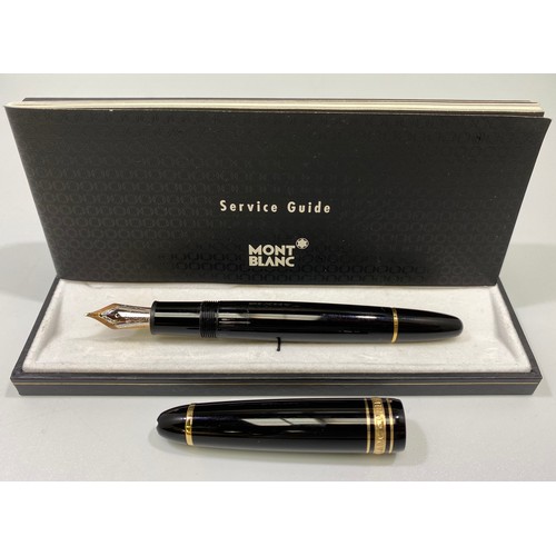 192 - A Mont Blanc Meisterstuck fountain pen circa 1990s, with bi-colour 14k gold nib, the twist cover mar... 