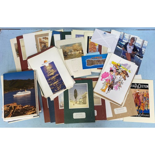 395 - A large quantity of cruise memorabilia including P&O menus from the 90s and 00s, certificate for Can... 