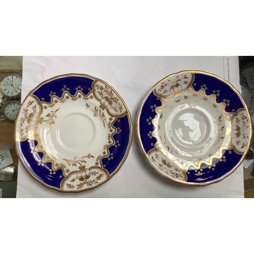 11 - A Copeland & Garrett late Spode Feldspar 'Wellington' shape porcelain teacup of gilt blue ground pai... 